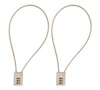SISAV 3 Digit Cable Combination Lock 20 inches Cable for School Gym Locker,Filing Cabinets,Helmet,Toolbox,Luggage Suitcase,knapsack,Gold 2Pack