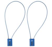 SISAV 3 Digit Cable Combination Lock 20 inches Cable for School Gym Locker,Filing Cabinets,Helmet,Toolbox,Luggage Suitcase,knapsack,Blue 2Pack