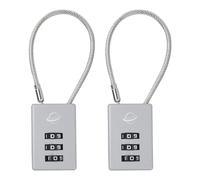 SISAV 3 Digit Cable Combination Lock 5 inches Cable for School Gym Locker,Filing Cabinets,Helmet,Toolbox,Luggage Suitcase,knapsack,Grey 2Pack
