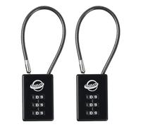 SISAV 3 Digit Cable Combination Lock 5 inches Cable for School Gym Locker,Filing Cabinets,Helmet,Toolbox,Luggage Suitcase,knapsack,Black 2Pack