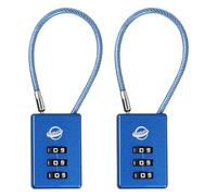SISAV 3 Digit Cable Combination Lock 5 inches Cable for School Gym Locker,Filing Cabinets,Helmet,Toolbox,Luggage Suitcase,knapsack,Blue 2Pack