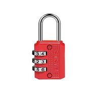 SISAV 3 Digit Combination Lock,Gym Padlock,Outdoor Padlock,Suitable for School Lockers,Tool Boxes,Travel Backpack,Hasp(Red 1pack)