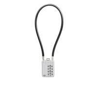 SISAV 30CM/12in Long Cable Locks Cable 4-Digit Combination Lock Re-settable Combination Security Cable Lock Luggage Suitcase Gun Helmet Cable 5mm Diameter Silver