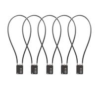 SISAV 4 Digit Cable Combination Lock 20 inches(50cm) Bold Cable for School Gym Locker,Helmet,Filing Cabinets,Toolbox,Luggage Suitcase,knapsack,Cable 5mm Diameter,Black(5 Pack)