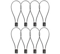 SISAV 4 Digit Cable Combination Lock - 20 inches (50cm) Bold Cable for School Gym Locker, Helmet, Filing Cabinets, Toolbox, Luggage Suitcase, Knapsack - 5mm Diameter, Black (8 Pack)