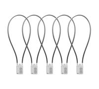 SISAV 4 Digit Cable Combination Lock - 20 inches (50cm) Bold Cable for School Gym Locker, Helmet, Filing Cabinets, Toolbox, Luggage Suitcase, Knapsack - 5mm Diameter, Silver (5 Pack)