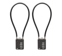 SISAV 4 Digit Cable Combination Locks - 12 inches (30cm) Bold Cable for School Gym Locker, Helmet, Filing Cabinets, Toolbox, Luggage Suitcase, Knapsack - 5mm Diameter - Gun Black