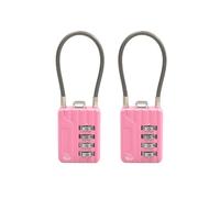 SISAV 4 Digit Cable Combination Locks 4.7 inches(12cm) Cable for School Gym Locker,Helmet,Filing Cabinets,Toolbox,Luggage Suitcase,knapsack,Cable 3mm Diameter,Pink(2 Pack)