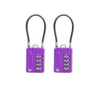 SISAV 4 Digit Cable Combination Locks 4.7 inches(12cm) Cable for School Gym Locker,Helmet,Filing Cabinets,Toolbox,Luggage Suitcase,knapsack,Cable 3mm Diameter,Purple(2 Pack)