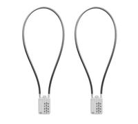 SISAV 50CM/20in Long Cable Locks Cable 4-Digit Combination Lock Re-settable Combination Security Cable Lock Luggage Suitcase Gun Helmet Silver 2 Pack