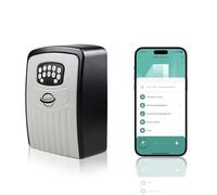 SISAV Security Key Lock Box Instant Remote Access Via Bluetooth/Code/App Resettable Set Your Own Combination 6 Digit Storage Smart Lock Box No WiFi Wall Mounted 5 Key Large Capacity,Grey