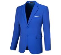 SISAVE Blazer for Men Casual Mens Suit Jacket Slim Fit Men's Suit Outfit Notch Lapel Men's Sport Coats & Blazers, Royal Blue, XXL