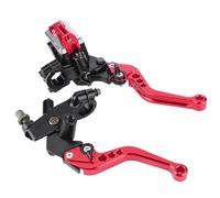 SISAWUEU 2Pcs 22mm Universal Motorcycle Handlebar Master Cylinder Levers Handle Hydraulic Brake Pump Clutch Adjustable Hand Lever(Red)