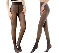 SISAY Fleece Lined Tights for Women Thermal Tights Fake Translucent Tights Warm Winter High Waisted Thermal Pantyhose Thick Opaque Leggings