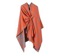 SISAY Women's Wrap Poncho Front Knitted Elegant Irregular Split Shawl Oversized Blanket Cross Front Long Cardigans Pullover Sweater Winter Warm Scarf Coats for Spring Autumn