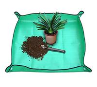 SisBroo Waterproof Plant Repotting Mat, Foldable Indoor Gardening Mat for Succulents - Portable 26.8" x 26.8" (Green)