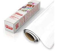 Siser EasyWeed Heat Transfer Vinyl HTV Roll 11.8" x 3ft | Easy to Cut & Weed, Low-Temp PU for Cotton, Polyester & Blends, Iron-On & Heat Press Vinyl for Shirts & Crafts - White