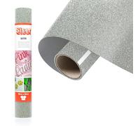 SISER Glitter Silver Grey, 30 cm x 0.5 m, Thermal Transfer Vinyl Glitter for Customising Fabrics, Clothing and Accessories, Craft Items, Easy to Cut