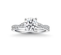 SISGEM 0.46ct Natural Diamond Ring, 9ct White Gold Diamond Engagement Ring with Split Twisted Shank for Her, F-G, SI, Personalised Ring, for Women Ladies Engagement Wedding (Size: V)
