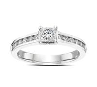 SISGEM 0.5-2ct Moissanite Engagement Ring for Women, Princess Cut Moissanite Wedding Band S925 Sterling Silver/9ct/14ct/18ct Solid Gold Promise Ring Gift for Anniversary (Size I-Z)