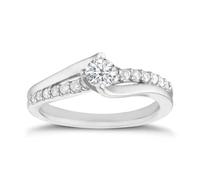 SISGEM 0.5-2ct Moissanite Engagement Ring for Women, Round Cut Moissanite Wedding Band S925 Sterling Silver/9ct/14ct/18ct Solid Gold Split Shank Promise Ring Anniversary (Size I-Z)