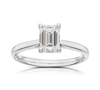 SISGEM 1 ct Emerald Cut Moissanite Ring for Women, S925 Sterling Silver/9ct/14ct/18ct Solid Gold Moissanite Engagement Ring Promise Anniversary Ring for Her Ladies Women (Size I-Z)
