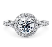 SISGEM 2.43ct Moissanite Engagement Ring for Her, Halo Engagement Ring, S925 Sterling Silver Wedding Ring with Platinum Plated, for Women Ladies Engagement Wedding (Size N)