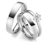 SISGEM Moissanite Couple Rings Set for Him and Her 9ct/14ct/18ct Gold Moissanite Couple Rings Set Men and Women Personalized Wedding Ring Set Engagement Valentine’s Day Free Engraving (Style 3)