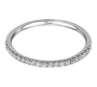 SISGEM Women's Diamond Ring for Her, 9 ct Solid White Gold 0.13dwt Eternity Ring, Natural Diamond, G, SI2, for Women Ladies Engagement Wedding (Size: I)
