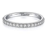 SISGEM Women's Diamond Ring for Her, 9 ct Solid White Gold 0.23dwt Eternity Ring, Natural Diamond, G, SI2, for Women Ladies Engagement Wedding (Size: I)
