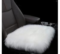 Sisha-A Premium Wholehide Sheepskin Cover, Ultra-Soft Natural Long Wool, 18x18 Inches Size, Ideal for Car Seats, Home Chairs, Office Desks & More Front Beige White