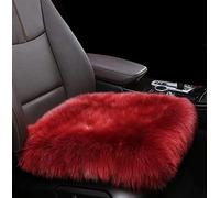 Sisha-A Premium Wholehide Sheepskin Cover, Ultra-Soft Natural Long Wool, 18x18 Inches Size, Ideal for Car Seats, Home Chairs, Office Desks & More Front Wine Red