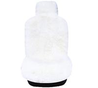 Sisha-A Winter Warm Authentic Australia Sheep Wool Car Seat Cover Luxury Long Wool Front Seat Cover Fits Most Car, Truck, SUV, or Van (White)