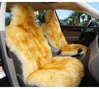 Sisha-A Winter Warm Authentic Australia Sheep Wool Car Seat Cover Luxury Long Wool Front Seat Cover Fits Most Car, Truck, SUV, or Van (Brown Tips)
