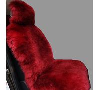 Sisha-A Winter Warm Authentic Australia Sheep Wool Car Seat Cover Luxury Long Wool Front Seat Cover Fits Most Car, Truck, SUV, or Van (Wine red)