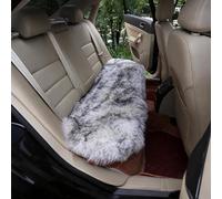 Sisha-A Winter Warmth: Universal Sheepskin Seat Cushion Cover - Natural Wool, for Cars, Trucks, SUVs & Vans - Cozy & Stylish Driving Companion Rear Grey tips