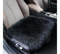Sisha-A Winter Warmth: Universal Sheepskin Seat Cushion Cover - Natural Wool, for Cars, Trucks, SUVs & Vans - Cozy & Stylish Driving Companion Front Black