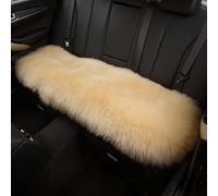 Sisha-A Winter Warmth: Universal Sheepskin Seat Cushion Cover - Natural Wool, for Cars, Trucks, SUVs & Vans - Cozy & Stylish Driving Companion Rear Beige Yellow