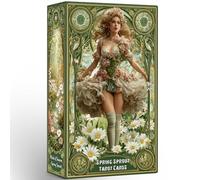 sishui Tarot Cards for Beginners with Instructions, Spring Sprout Tarot Deck, 80 Oracle and Tarot Cards, 400 GSM Premium Cards with Gold Plated Learning Edges, Rider Waite-Based Spiritual Guidance