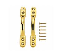 Sisi UK 2 Pack 125mm Polished Brass Sash Window Handles Timber D Pull Handles With Screws For Wooden Windows Cabinets Drawers