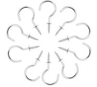 SISI UK® 20 Pack Cup Hook Ceiling Hooks, Nickle Platted Screw-Plant Hooks, Kitchen, Cup Hooks Great for Indoor, Christmas Light & Outdoor Use (32mm)