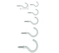 SISI UK® 20pcs White Plastic Coated Shouldered Mug Cup Peg Screw in Cup Hooks (19mm)