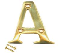Sisi UK 3" Brass Front Door Letter A Polished Screw On Letter For House Or Flat Doors Weatherproof And Easy To Install