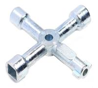 SISI UK 4 Way Multifunctional Utility Key Metal Silver Multi Utility Key for Electric Water Gas Metre Box Cupboard Cabinet Opening 1 Pack