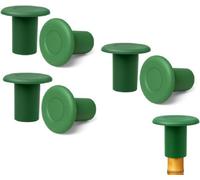 Sisi UK 6 Pack Soft Rubber Cane End Covers For Garden Bamboo Sticks And Plant Support Poles Green Safety Toppers For Climbing Crops