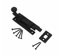 Sisi UK 75mm Door Bolt Necked Black Antique Finish Heavy Duty Malleable Iron Secure Lock For Internal & External Doors (Pack Of 1)