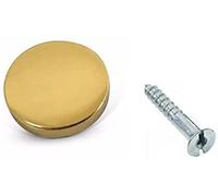 SISI UK® 8 Pcs Mirror Screws with Decorative 19mm Polished Brass Cap Cover Nails, Sign/Advertising Hardware, Nails, Construction (25mm Mirror Screws)