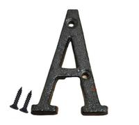 Sisi UK Antique Black Cast Iron Door Numerals - 3 Inch Screw On Elegant And Bold, Suitable For Wooden, Upvc And Composite Doors (Letter A)
