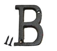 Sisi UK Antique Black Cast Iron Door Numerals - 3 Inch Screw On Elegant And Bold, Suitable For Wooden, Upvc And Composite Doors (Letter B)