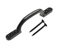 SISI UK Antique Black Door Bows Pull Handles 6 Inch Sliding Barn Door Handle Retro Bow Shaped Garden Gate Garage Shed Cabinets Door Grab Handles with Screws Pack of 1